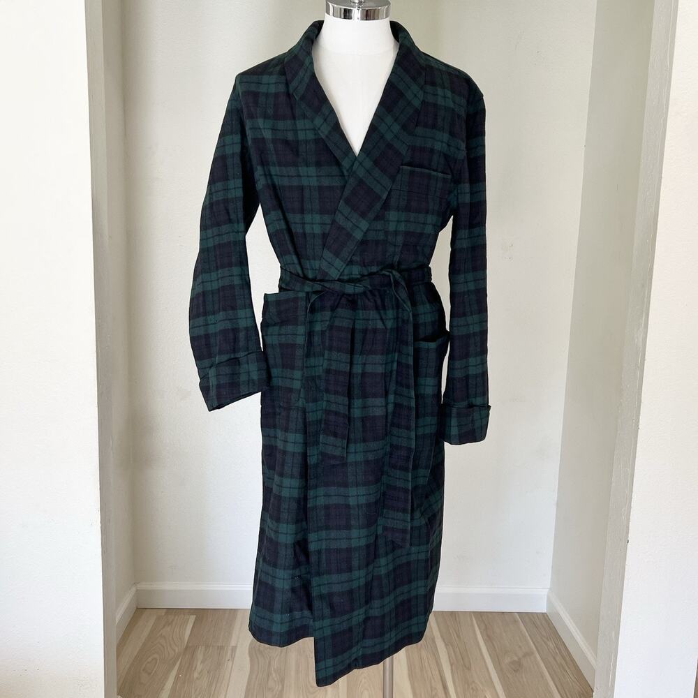 1970s NWT Pendleton Black Watch Tartan Wool Robe Men’s (M) Plaid READ